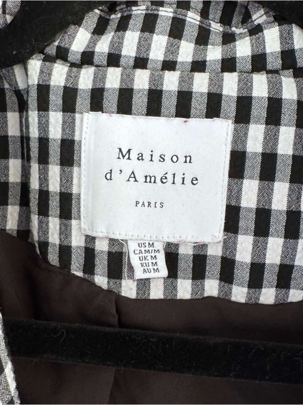 Maison d’Amelie Paris Black and White Plaid Blazer Size Medium M Regular - Picture 4 of 8